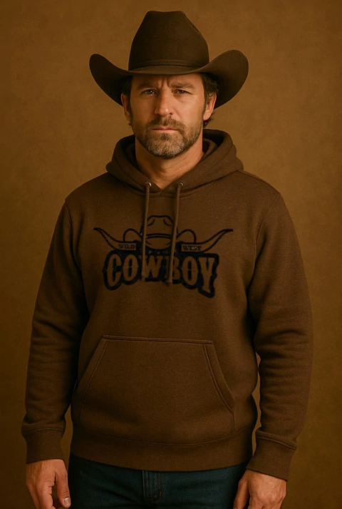 Moletom masculino canguru cor marrom