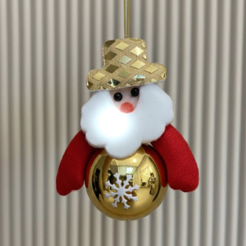 BORLA PAPÁ NOEL DORADO 10CM - comprar online