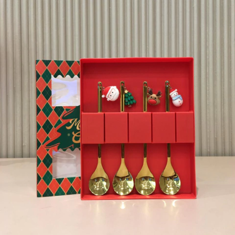 SET X4 CUCHARAS CON DIJE NAVIDAD - comprar online