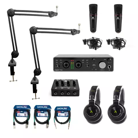Kit Podcast Profissional Armer PodPro Duo com 2 Microfones