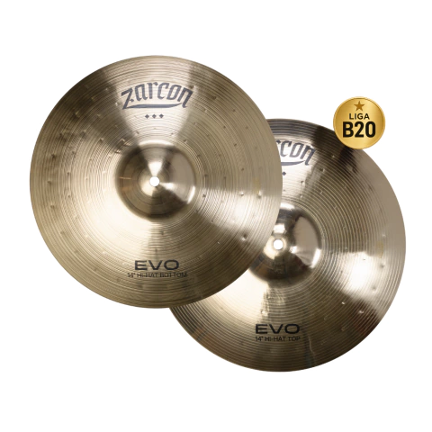 Prato de Bateria Hi-Hat 14" Zarcon EVO - Par Chimbal Liga B20 - comprar online
