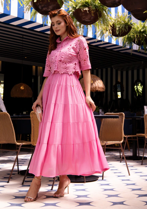 VESTIDO ANA HELOÍSA - ROSA CHICLETE