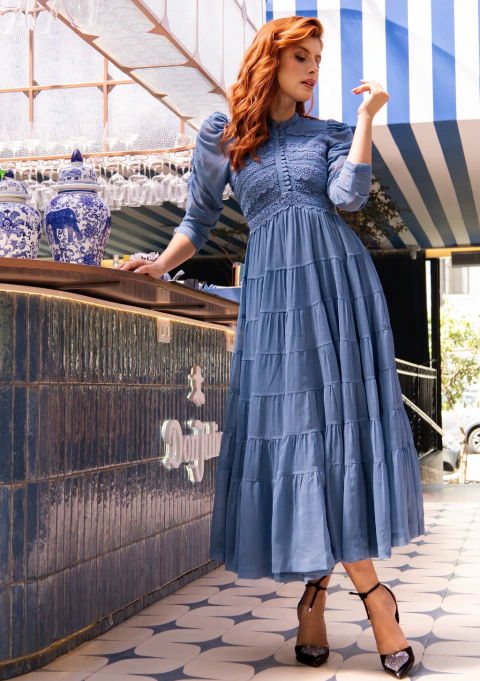 VESTIDO ANGÉLICA - AZUL PÓ