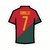 Sticker Camiseta de fútbol Ronaldo #7 POR Rojo Verde 22 Personalizado