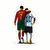 Sticker Ilustración de chat de Messi Ronaldo Personalizado Vinilo Prem