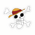 Sticker Logotipo de One Piece que dibujó Luffy Personalizado Vinilo Premium - Ultra Resistente