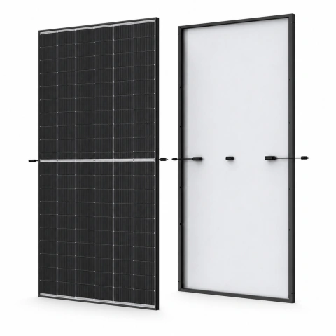 Panel Solar Trina 510W Black Frame TSM-NEG18R.28, vista frontal y posterior