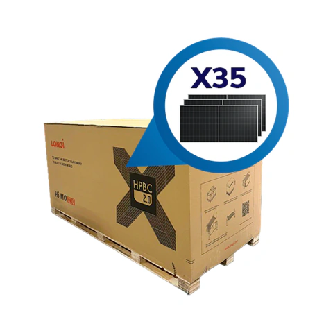 Pallet de 35 paneles LONGi Hi-MO X10 Guardian 650 W Anti-Dust · LR7-72HVHF-650M-ANTI-DUST-PALLET35 · imagen 1 de 6