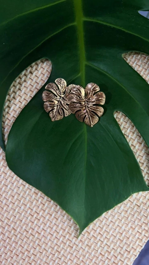 brinco folha costela de Adão