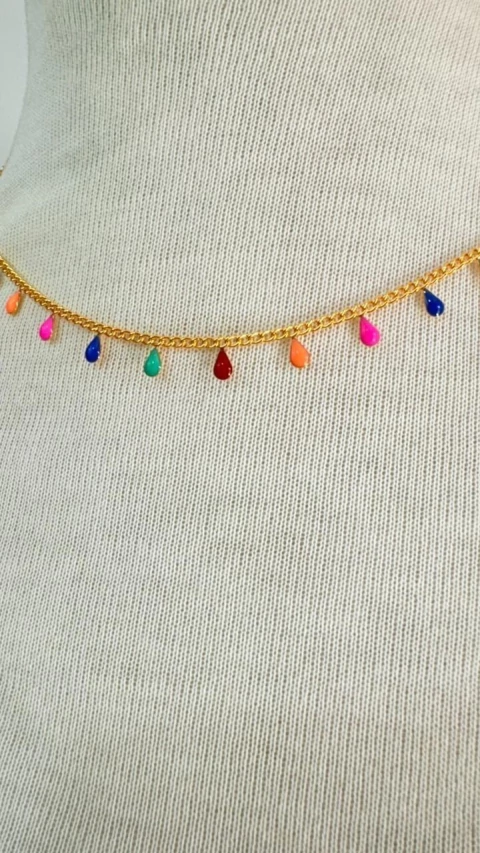 choker chuva colorida