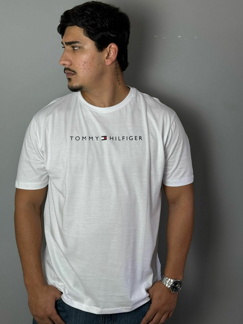 Camiseta Tommy Hilfiger Branca Básica Escrito