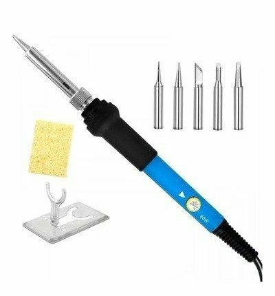 SOLDADOR DE ESTAÑO LAPIZ 60W REGULABLE + 6 PUNTAS INTERCAMBIABLES