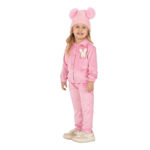 Conjunto veludo rosa - Pega Mania (Ref 28087)