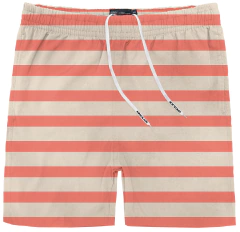 Short tactel listrado laranja e bege - king & Joe (Ref 27203) - comprar online