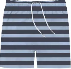 Short tactel listrado azul claro e marinho - king & Joe (Ref 27200) - comprar online