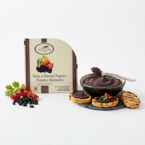 DIPS DE POROTOS NEGROS & TOMATES AHUMADOS VALLE VERDE 90G