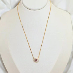 1362 - Colar Folheado Ouro 18k - Rosa na internet