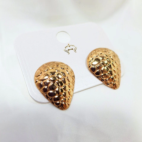 1316 - Brinco Minimalista Biju Dourado - Gota - comprar online