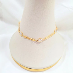 1465 - Pulseira Folheada Ouro 18k - Inspired Cartier com Cristais na internet