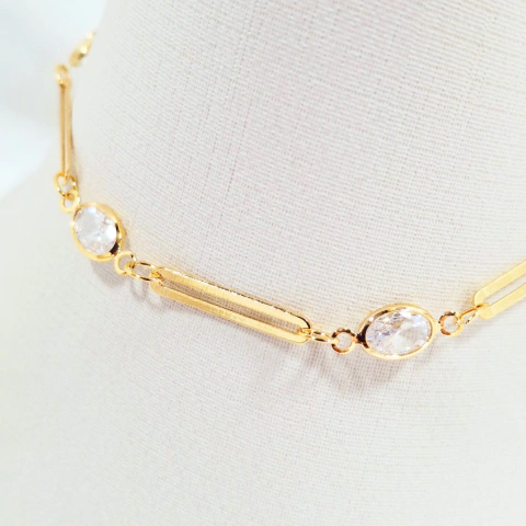 1465 - Pulseira Folheada Ouro 18k - Inspired Cartier com Cristais - comprar online