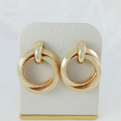 2072 - BRINCO NÓ 3,5 CM BIJU MINIMALISTA ELEGANCE DOURADO - comprar online