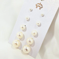 1376 - Cartela 5 Pares Biju Perólas - comprar online