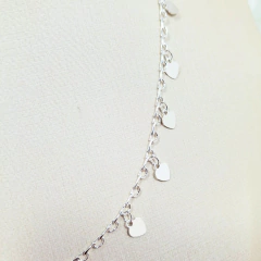 1011 - Choker Folheado Prateado 925 - Coração - comprar online
