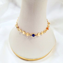 1460 - Pulseira Folheada Ouro 18k - Medalinha / Colors na internet