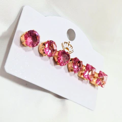 1377 - Trio Minimalista Biju Dourado - Rosa - comprar online