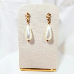 1309 - Brinco Maxi Biju Dourado - Gota Pérola na internet