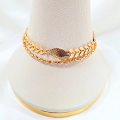 1469 - Pulseira Dupla Folheada Ouro 18k - Escama Egipcia na internet