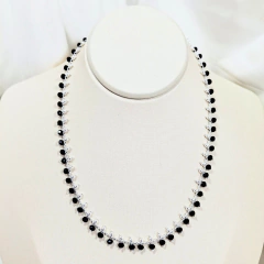 1010 - Choker Folheado Prateado 925 - Black - PATROA BIJU