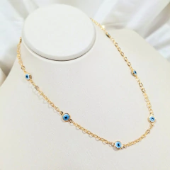 1018 - Choker Folheado Ouro 18k - Olho Grego - loja online