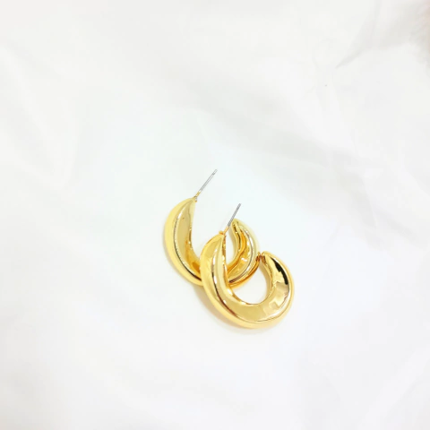 1198 - Brinco Argola Maxi Biju Dourado - comprar online