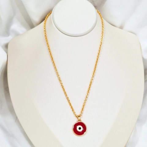 1277 - Colar Folheado Ouro 18k - Olho Grego - comprar online