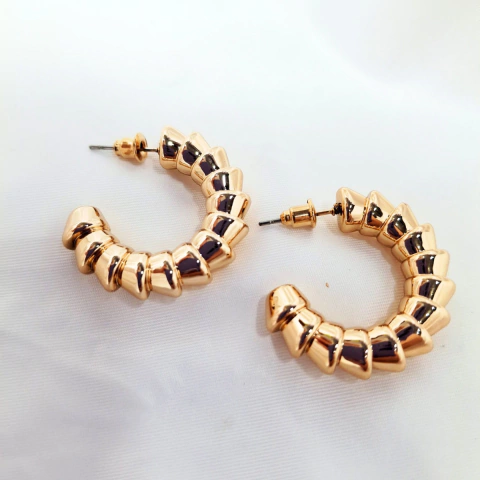 1290 - Brinco Argola Maxi Biju Dourado - comprar online