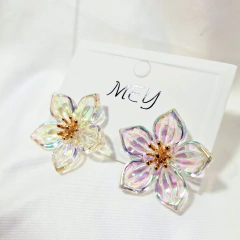 1284 - Brinco Minimalista Biju - Flor Cristal - comprar online