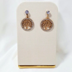 1281 - Brinco Minimalista Biju Dourado - Arvoré da Vida na internet