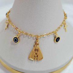 1257 - Pulseira Folheada Ouro 18k - Olho Grego / Maria/ Cruz na internet