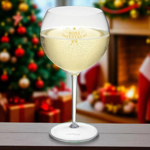 Taças de Gin 600ml Boas Festas Acrílico Premium