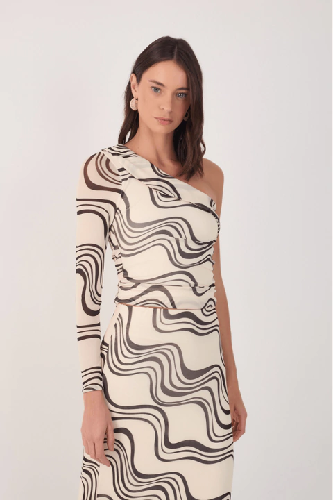 BLUSA TULE ESTAMPA FLUIR