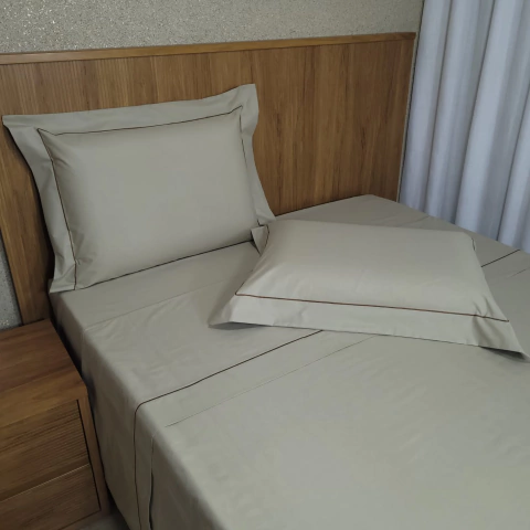 JOGO DE LENÇOL QUEEN 4 PEÇAS PERCAL 200 FIOS 100% ALGODÃO - CAPUCCINO - comprar online