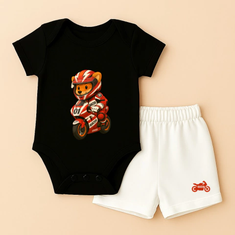 Conjunto Bebê "Moto Racer" – Aventura e Estilo em Alta Velocidade 