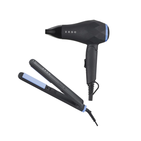 Kit Peluqueria Zego Planchita Pelo + Secador De Pelo Viaje