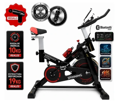 Combo Bicicleta Spinning Fija + Pistola Masajeadora Melfit Fx1100-vitalforce