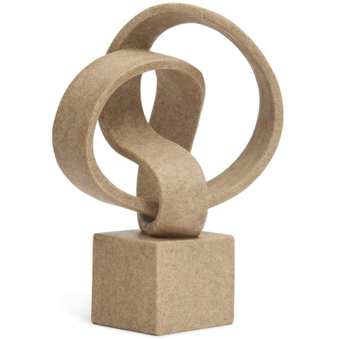 ESCULTURA ASBTRATA BEGE EM POLIRRESINA - MART