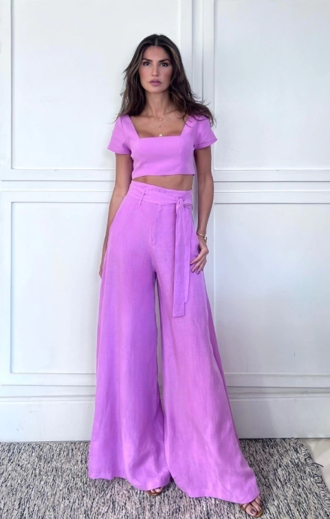 Calça Pantalona Linho Celina - comprar online