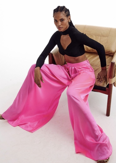 Calça Pantalona de Seda