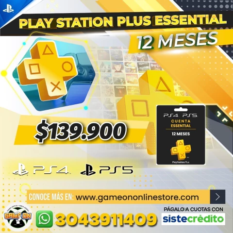 PlayStation Plus Essential 12 Meses PS5 PS4