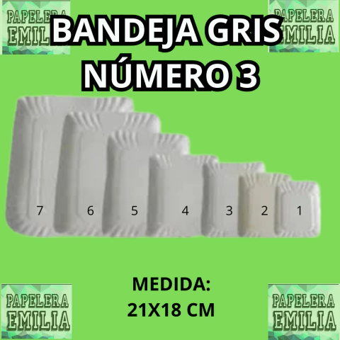 BANDEJA GRIS 3 x unidad - comprar online